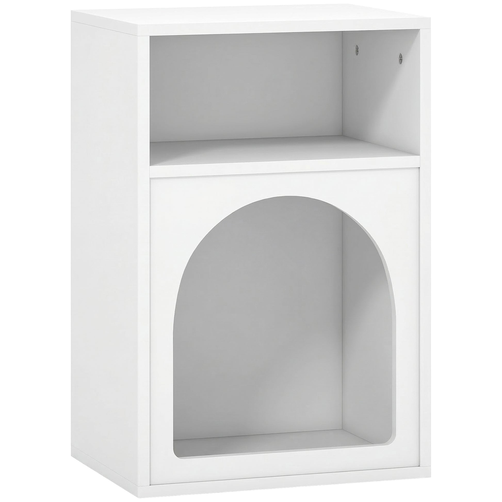 Photo of HOMCOM Bedside Table with 2 Open Compartments - White in White colour on a white background