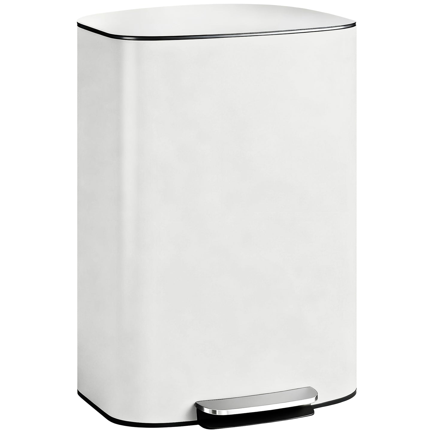 Photo of HOMCOM 50L Kitchen Bin with Soft-Close Lid and Stay-Open Function, Stainless Steel Pedal Bin with Removable Inner Bucket, Carry Handle for Kitchen, Office, Home, Cream in Cream colour on a white background