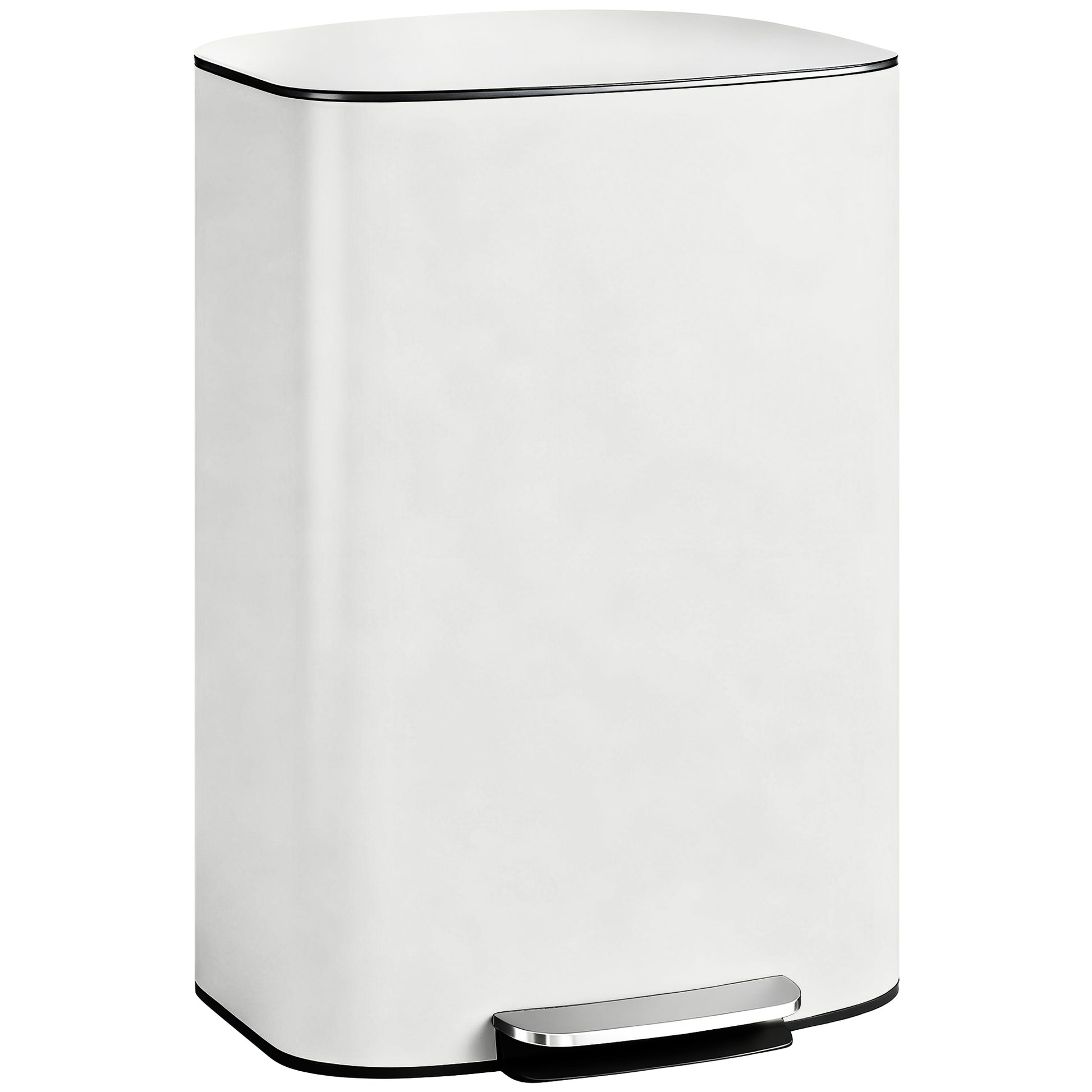 Photo of HOMCOM 50L Kitchen Bin with Soft-Close Lid and Stay-Open Function, Stainless Steel Pedal Bin with Removable Inner Bucket, Carry Handle for Kitchen, Office, Home, Cream in Cream colour on a white background
