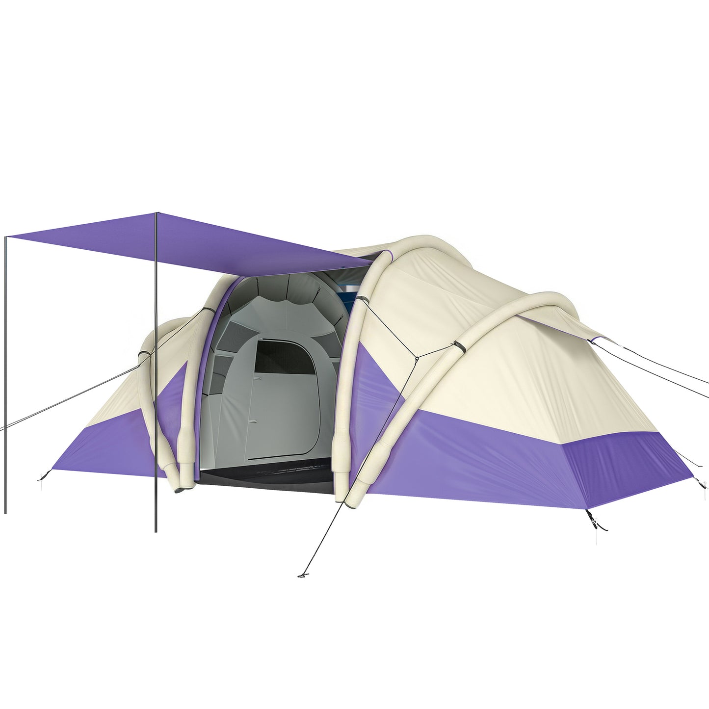 Photo of Outsunny Inflatable Tent 2 Bedroom Tunnel Design Windproof Air Tent with Carry Bag for 4 Person in Person colour on a white background