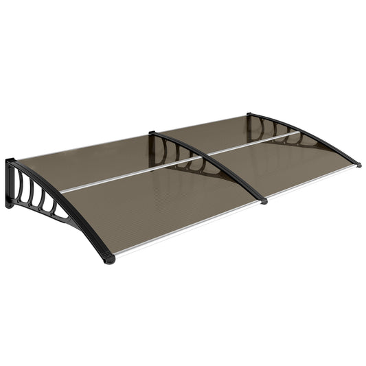 Photo of Outsunny Front Door Canopy, Outdoor Awning, Rain Shelter, 200 x 96cm, Brown in Brown colour on a white background