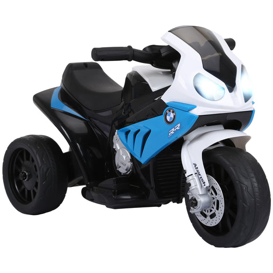 Photo of HOMCOM Electric Motorbike for Kids Ride on BMW Motorbike W/Headlights and Music, 6V, Blue in Blue colour on a white background