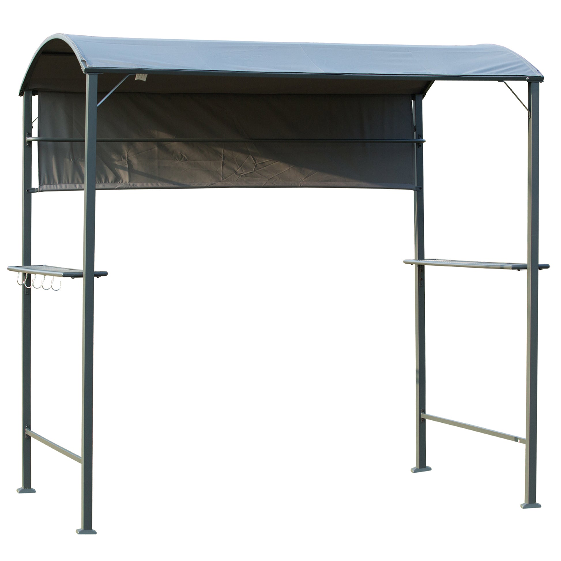Photo of Outsunny 2.2 x 1.4m BBQ Shelter, Outdoor Grill Gazebo Canopy with Shelves, Hanging Hooks, and Metal Frame, for Garden Patio Backyard in Backyard colour on a white background