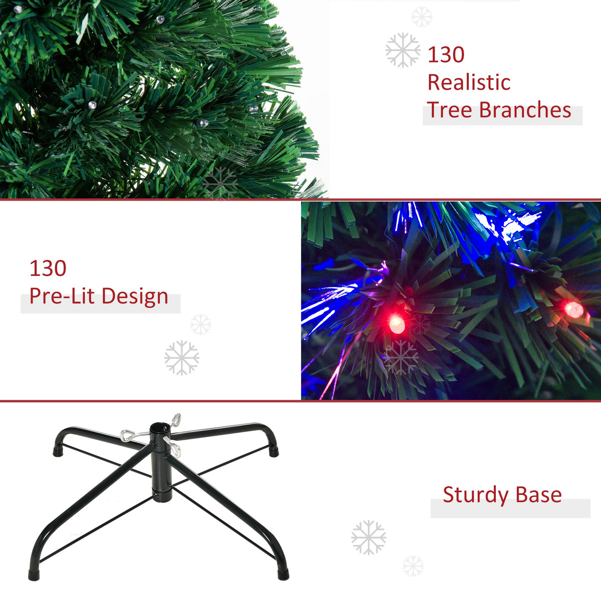 Artificial tree branch and multicolored lights detail with black metal base