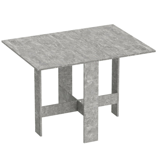 Photo of HOMCOM Folding Dining Table, Space-Saving Drop Leaf Kitchen Table for 4-6 People Grey in Grey colour on a white background