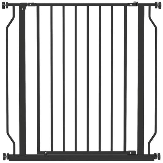 Photo of PawHut Extra Wide Dog Gate, with Door Pressure, for Doorways, Hallways, Staircases - Black in Black colour on a white background