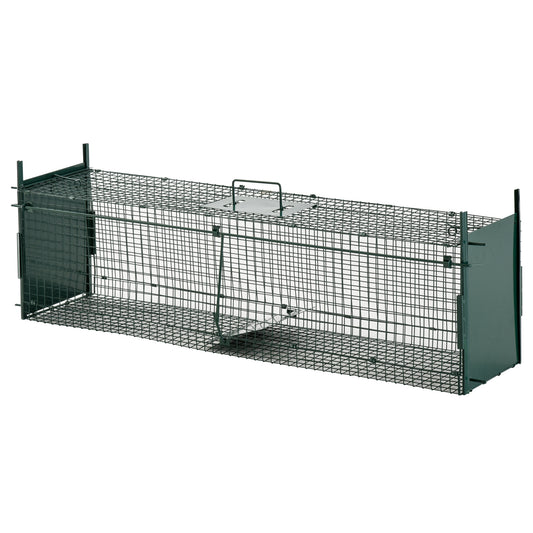 Photo of PawHut Two-Door Live Trap for Small Animals, Animal Trap for Rat, Mice - Dark Green in Green colour on a white background