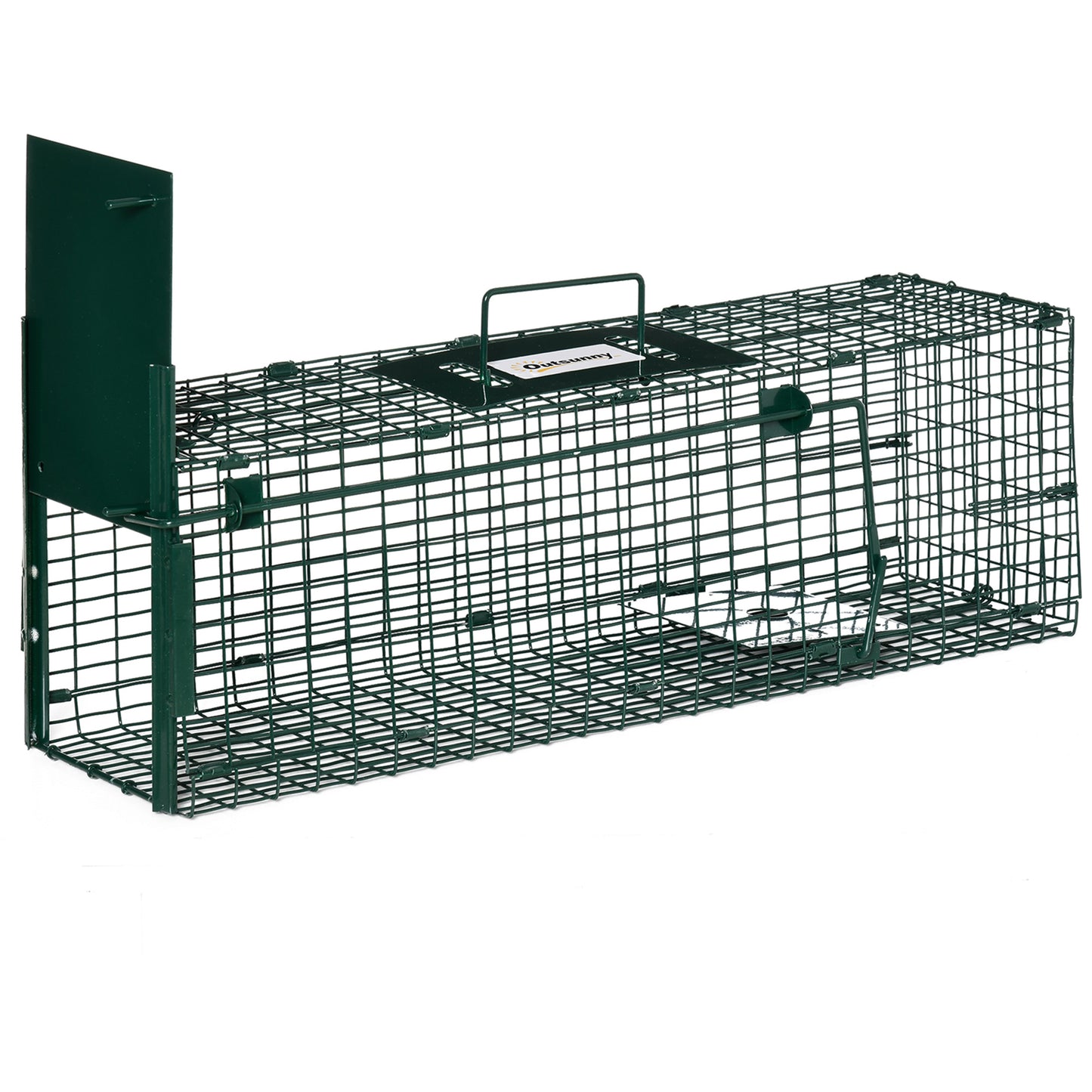 Photo of Outsunny Metal Rat Trap with Single Door, for Small Animals, Dark Green in Green colour on a white background