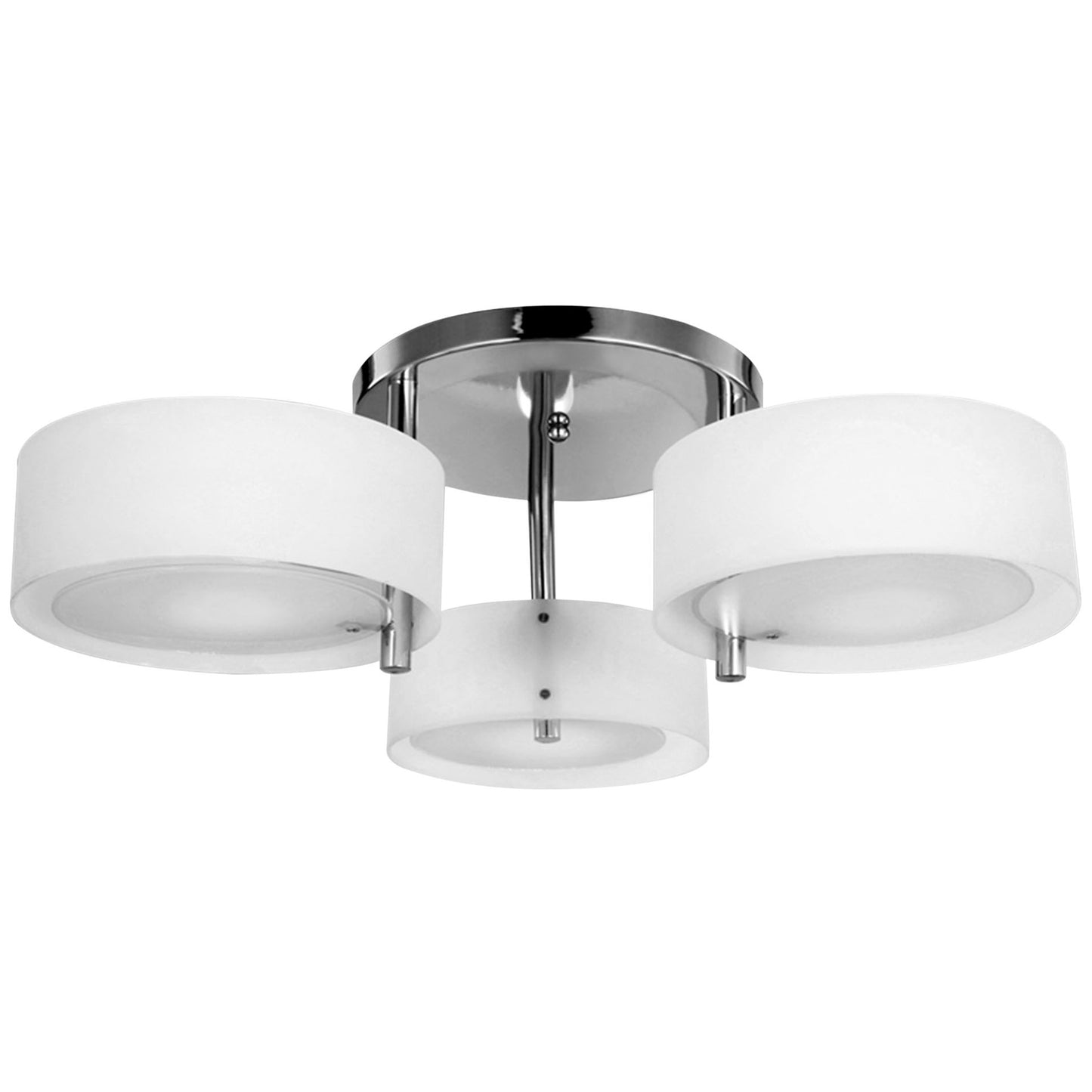 Photo of HOMCOM Acrylic Lamp Indoor 3 Light Pendant Chandelier Flush Mount Office Living Room Bedroom w/ Chrome Finish in Finish colour on a white background
