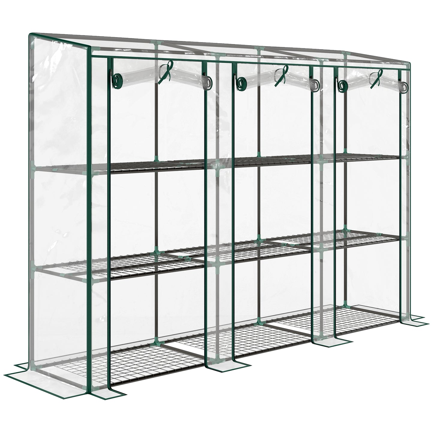 Photo of Outsunny 46 x 215cm Nine-Shelf Greenhouse in Greenhouse colour on a white background