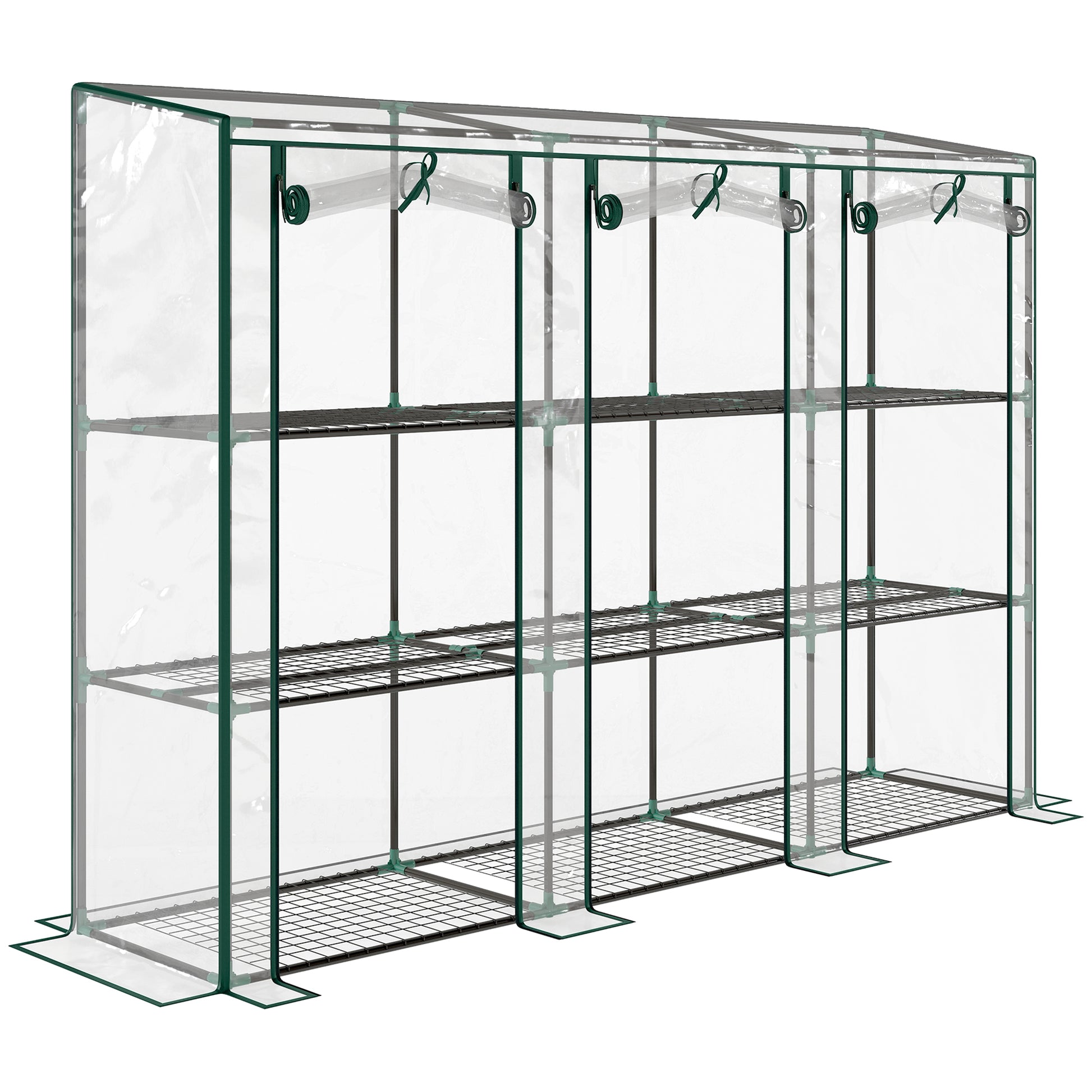 Photo of Outsunny 46 x 215cm Nine-Shelf Greenhouse in Greenhouse colour on a white background