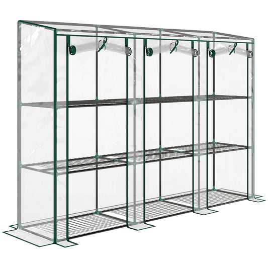 Photo of Outsunny 46 x 215cm Nine-Shelf Greenhouse in Greenhouse colour on a white background