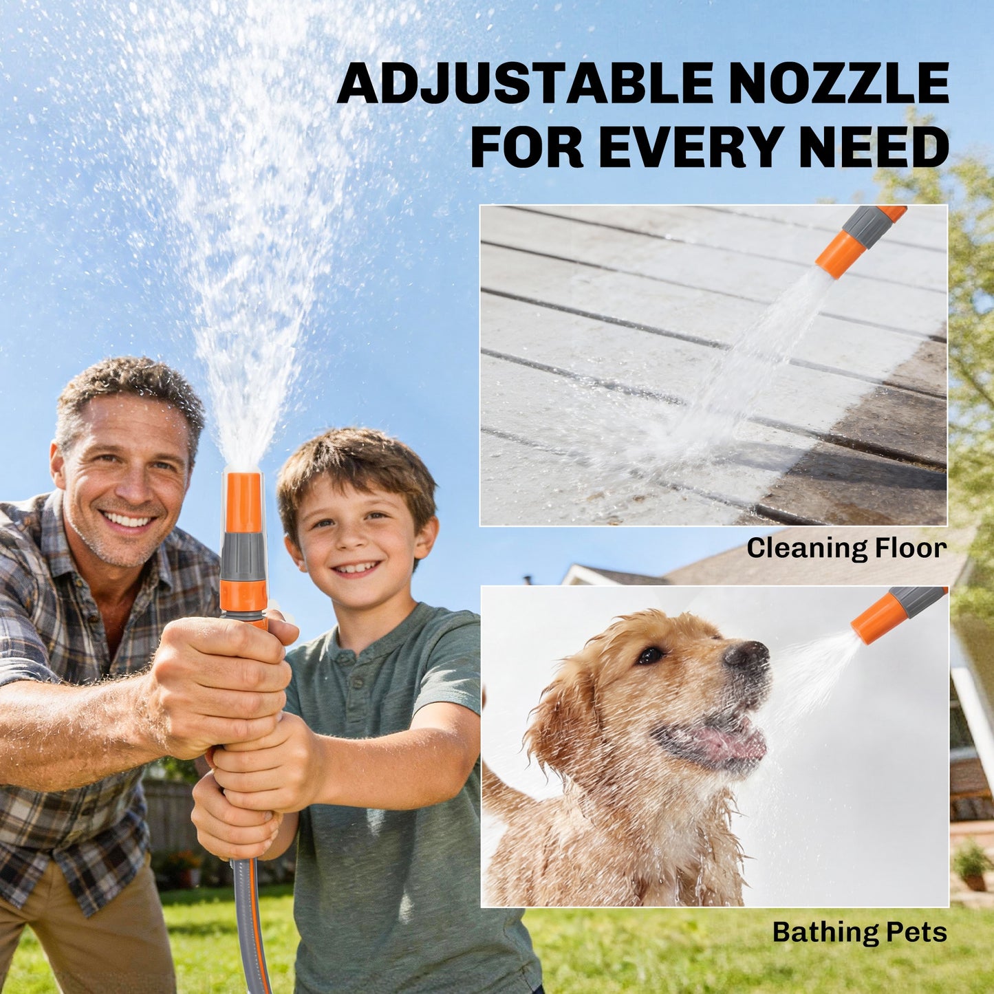 Outsunny Retractable Hose Reel Wall Mounted, 20+1.6m Garden Hose Pipe Reel with Auto Retraction, Self-Locking, Orange