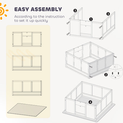 PawHut whelping box assembly diagram and component layout