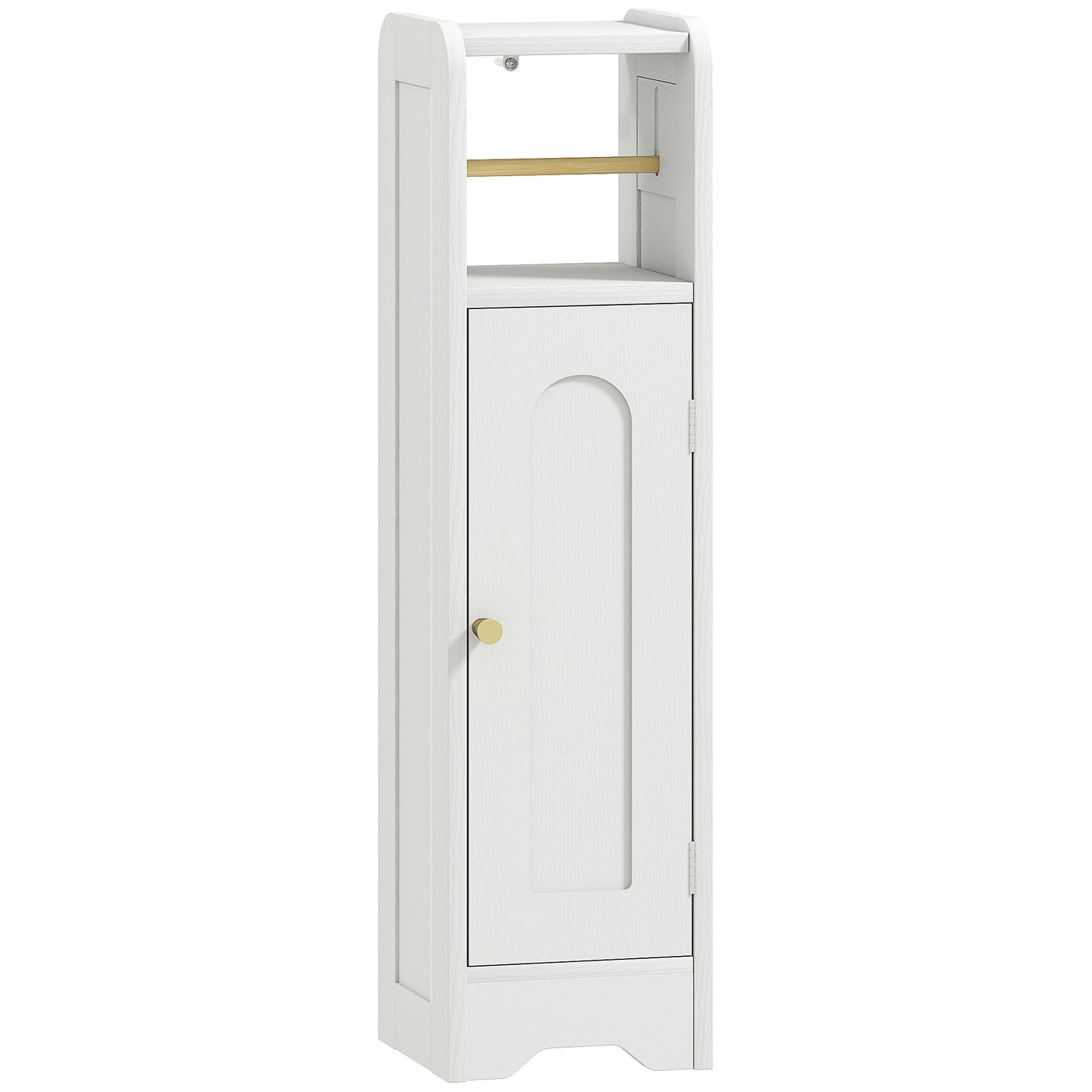 Photo of HOMCOM Small Bathroom Storage Cabinet with Toilet Roll Holder - White in White colour on a white background