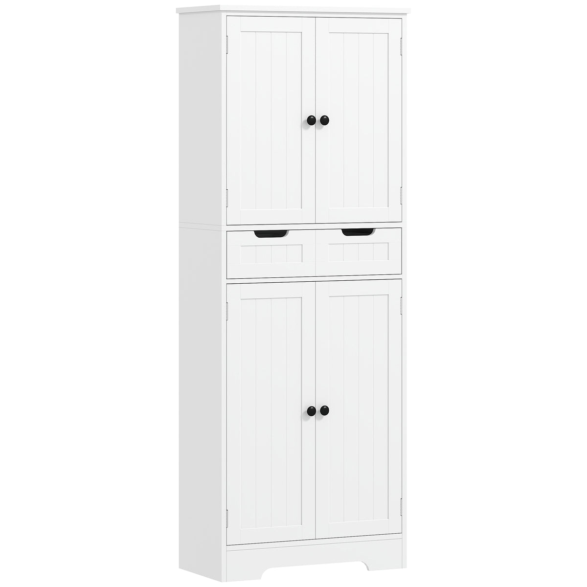 Photo of HOMCOM Tall Bathroom Cabinet, Freestanding Bathroom Storage Cabinet with Drawer, Shelves and Doors, 60 x 30 x 160 cm, White in White colour on a white background