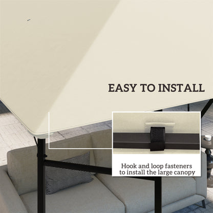 Cream gazebo canopy cover with hook-and-loop fasteners for installation.