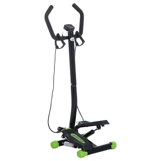 Photo of HOMCOM Twister Stepper, Step Machine w/ Resistance Bands, LCD Display and Handlebar, Steppers for Exercise Workout Home Gym Office in Office colour on a white background