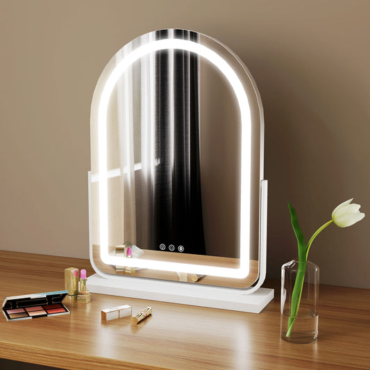 Photo of HOMCOM 43 x 59cm LED Vanity Mirror - White in White colour on a white background