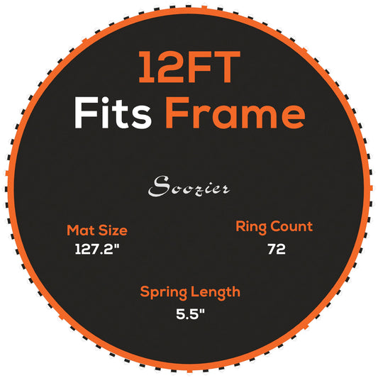Photo of SPORTNOW Replacement Trampoline Mat with Spring Pull Tool, 72 V-Hooks, for 12ft Trampoline using 14cm Springs, Orange in Orange colour on a white background