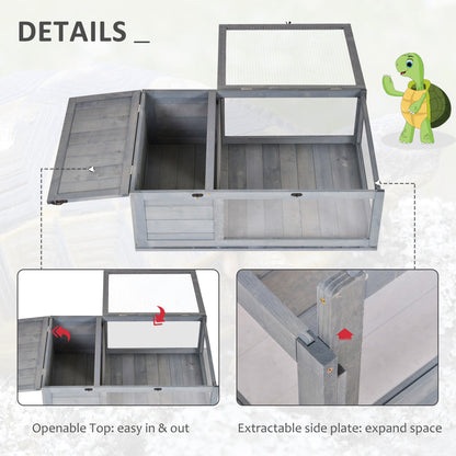 PawHut wooden reptile house with open mesh lid and removable side panel