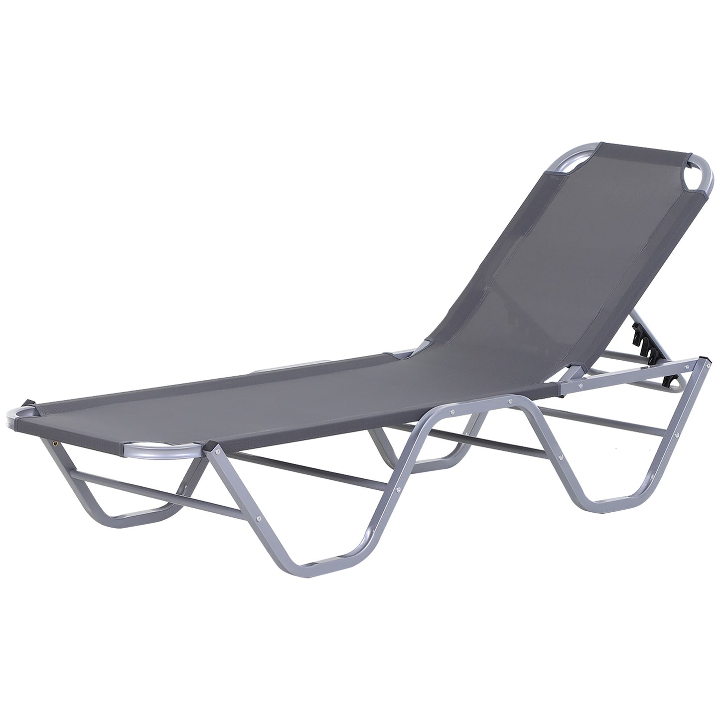 Photo of Outsunny Sun Lounger Relaxer Recliner w/ 5-Position Adjustable Backrest Pool Sun Bathing in Bathing colour on a white background