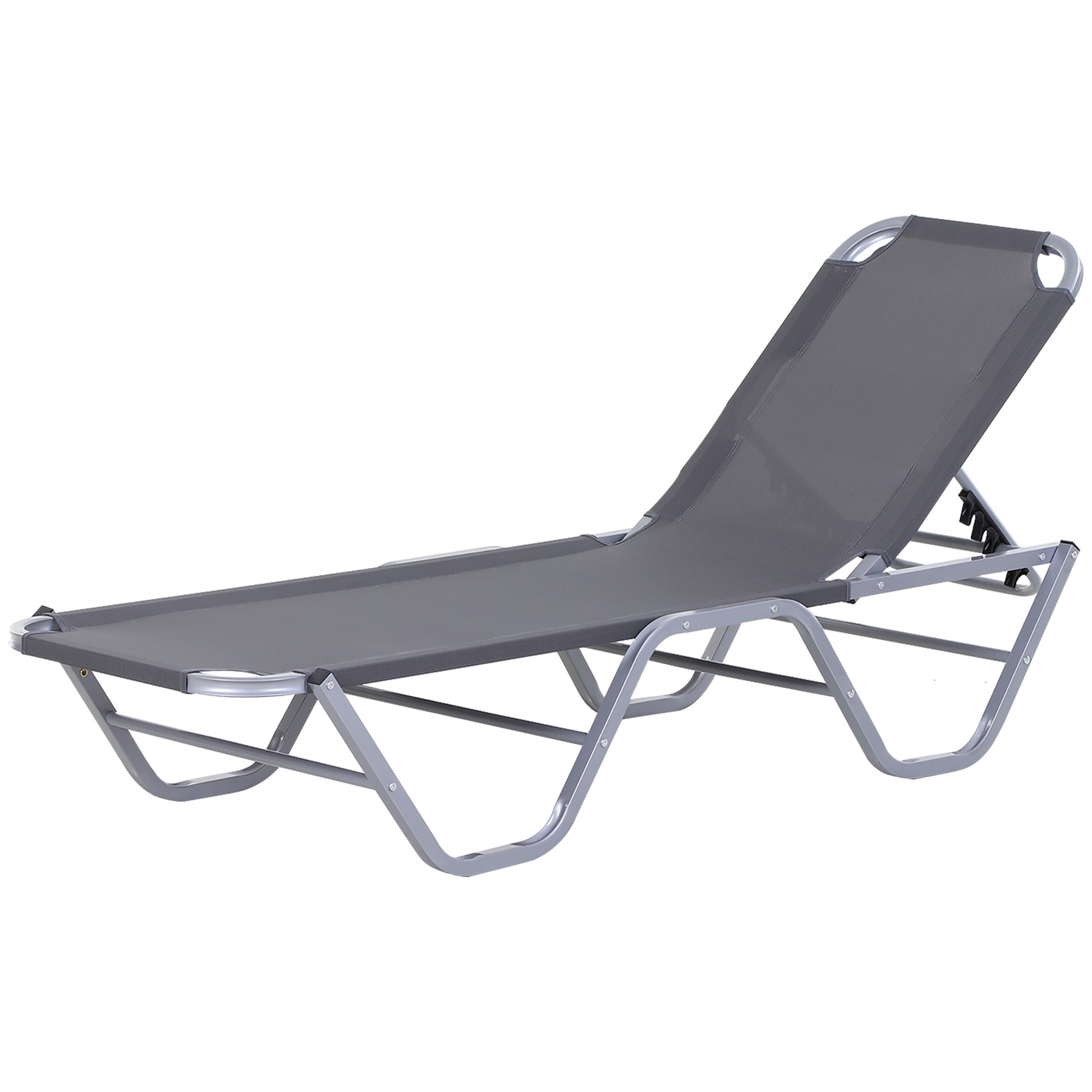 Photo of Outsunny Sun Lounger Relaxer Recliner w/ 5-Position Adjustable Backrest Pool Sun Bathing in Bathing colour on a white background