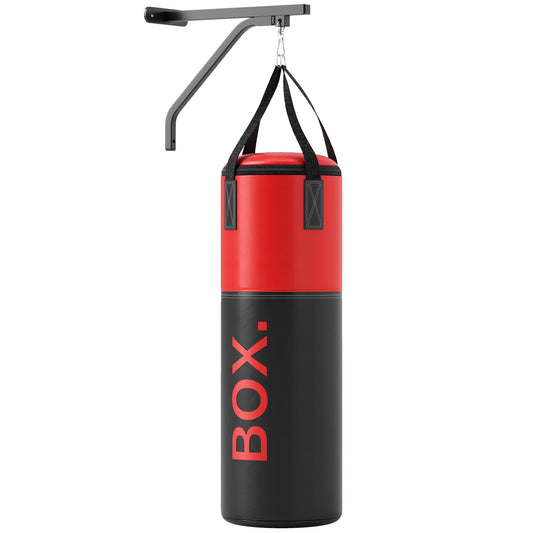 Photo of SPORTNOW Unfilled Punching Bag Set with Boxing Bag Bracket, Boxing Gloves, Hand Wraps and 360° Swivel Hook in Hook colour on a white background