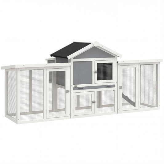 Photo of PawHut Large Chicken Coop, Wooden Outdoor Chicken Cage Poultry Hen House with Nesting Box in Box colour on a white background
