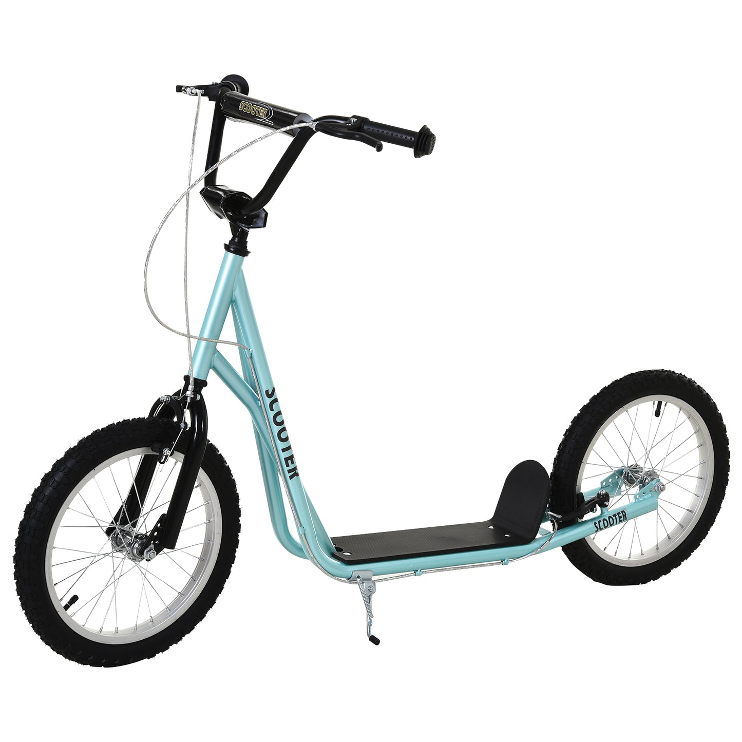 Photo of HOMCOM Kick Scooters for Kids with Adjustable Height, Anti-Slip Deck, Dual Brakes, Rubber Tyres, for Boys and Girls Aged 5+ Years Old - Blue in Blue colour on a white background