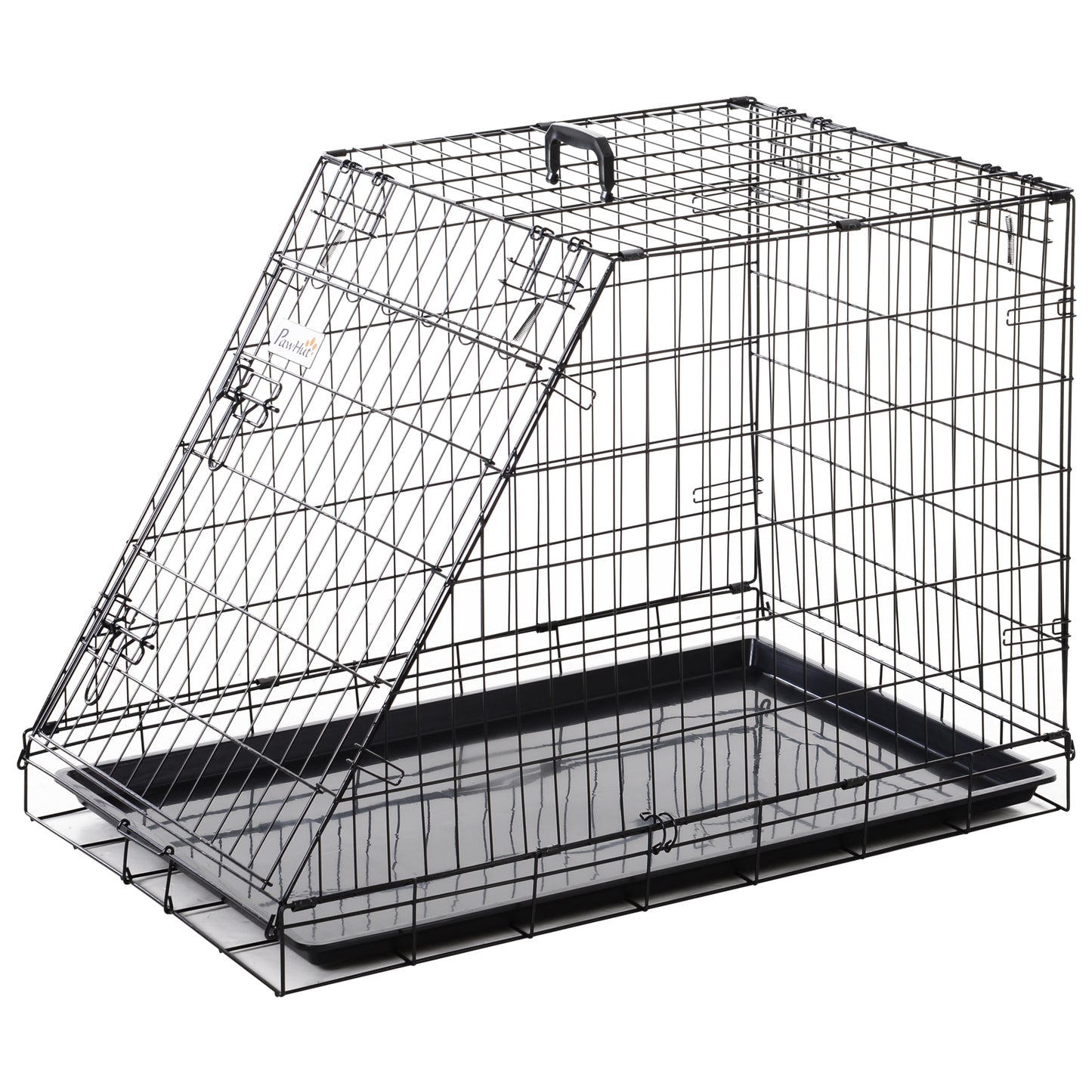 Photo of Pawhut Trapeze Collapsible Dog Pet Travel Box Cage Removable Tray 93 x 58 x 65cm in 65cm colour on a white background