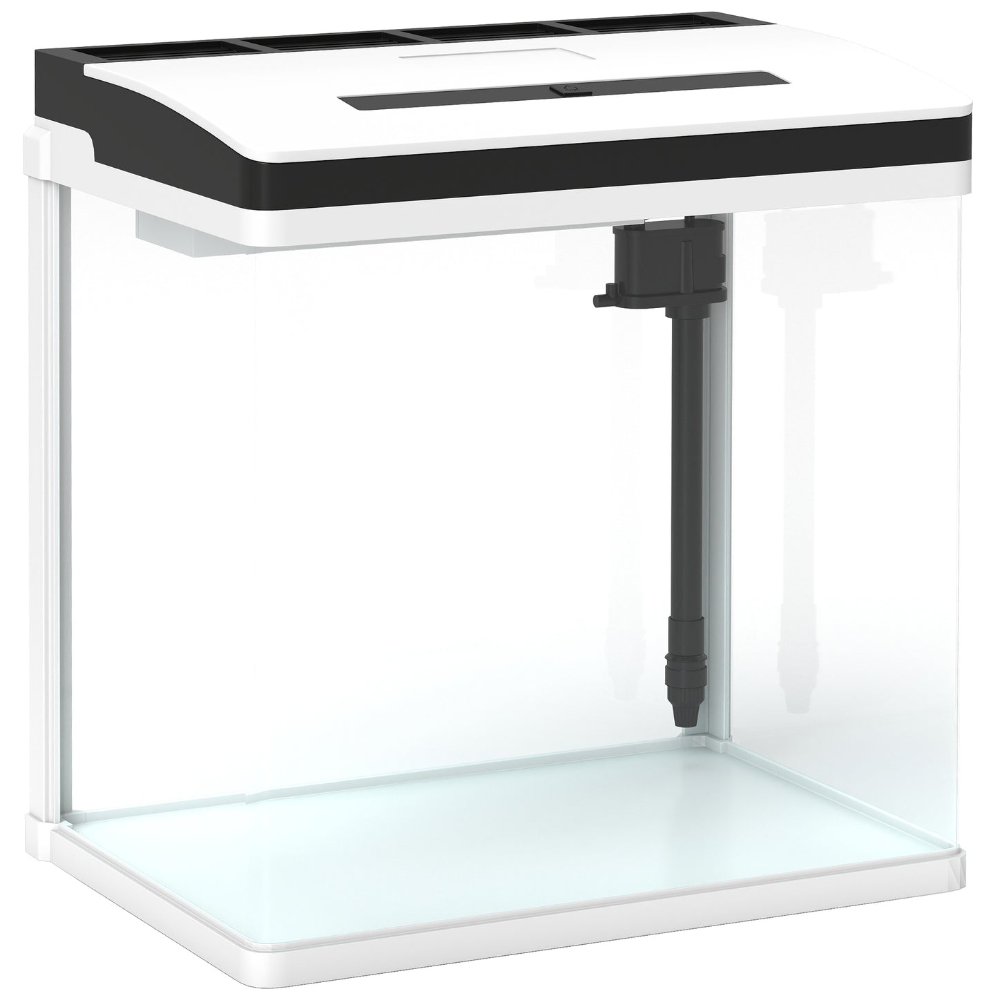 Photo of PawHut 28L Glass Aquarium Fish Tank with Filter, LED Lighting, for Betta, Guppy, Mini Parrot Fish, Shrimp, 38 x 26 x 39.5cm in 39.5cm colour on a white background