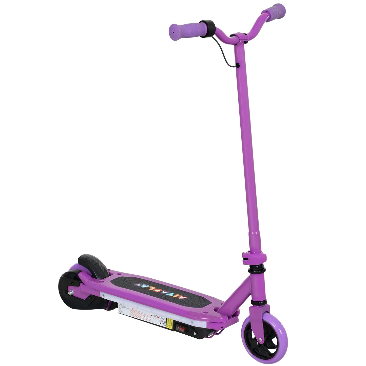 Photo of AIYAPLAY Electric Scooter for Kids 6-14 Years, with Colourful Lights, Purple in Purple colour on a white background
