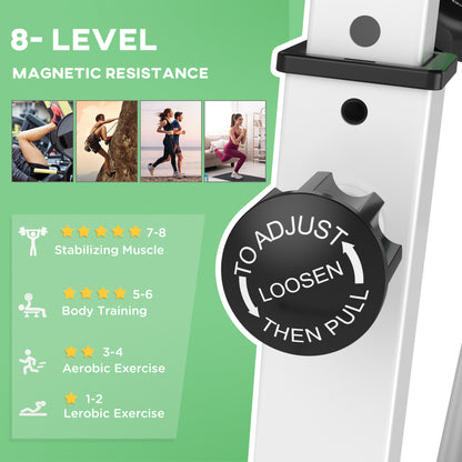 Exercise bike resistance adjustment knob for eight magnetic resistance levels