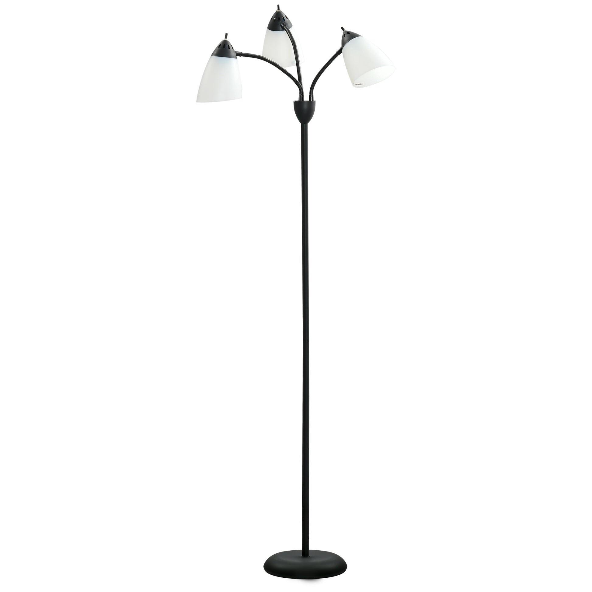 Photo of HOMCOM Arc Tree Floor Lamp with 3 Adjustable Rotating Lights, Industrial Standing Lamp with Steel Frame for Bedroom Living Room, 155cm, Black in Black colour on a white background