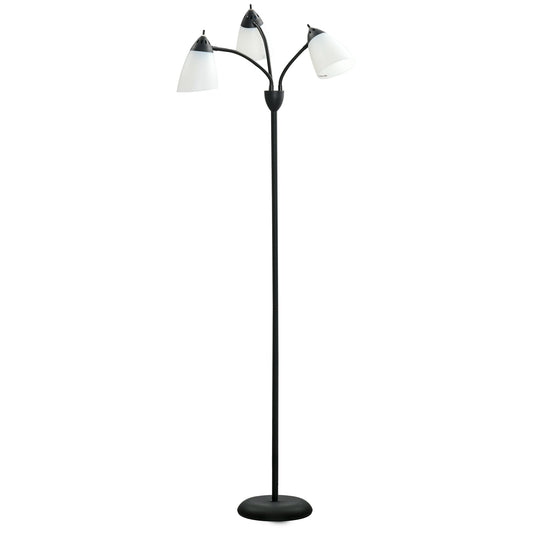 Photo of HOMCOM Arc Tree Floor Lamp with 3 Adjustable Rotating Lights, Industrial Standing Lamp with Steel Frame for Bedroom Living Room, 155cm, Black in Black colour on a white background