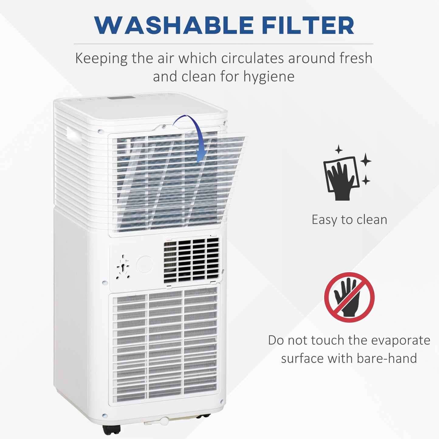 HOMCOM 9000 BTU Portable Air Conditioner for Cooling Dehumidifier Fan, Air Conditioning Unit, with Remote, 24H Timer, Window Mount Kit, R290, A Energy Efficiency