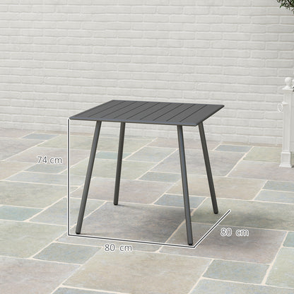 Outsunny grey outdoor table, 80 cm square and 74 cm tall