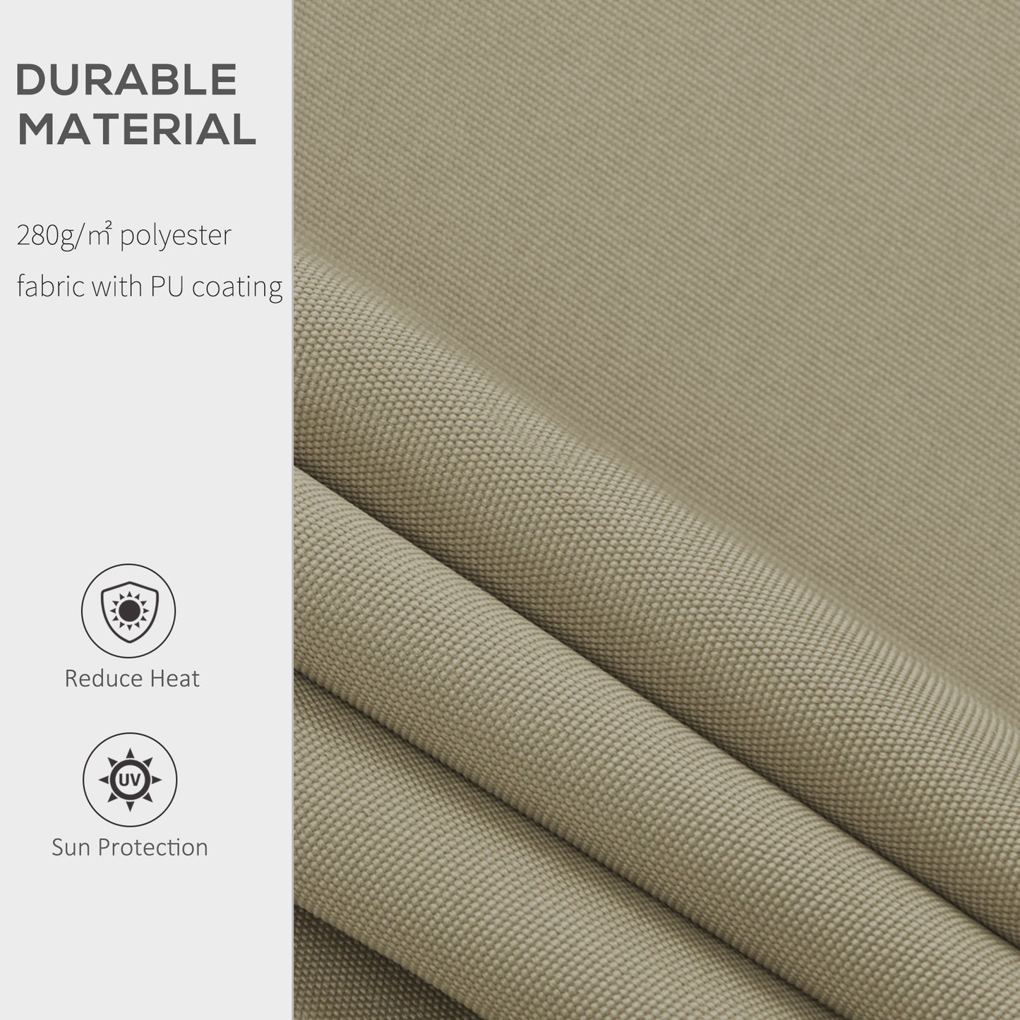 Outsunny 2.5x2 m Manual Retractable Awning-Khaki Canopy, White Frame