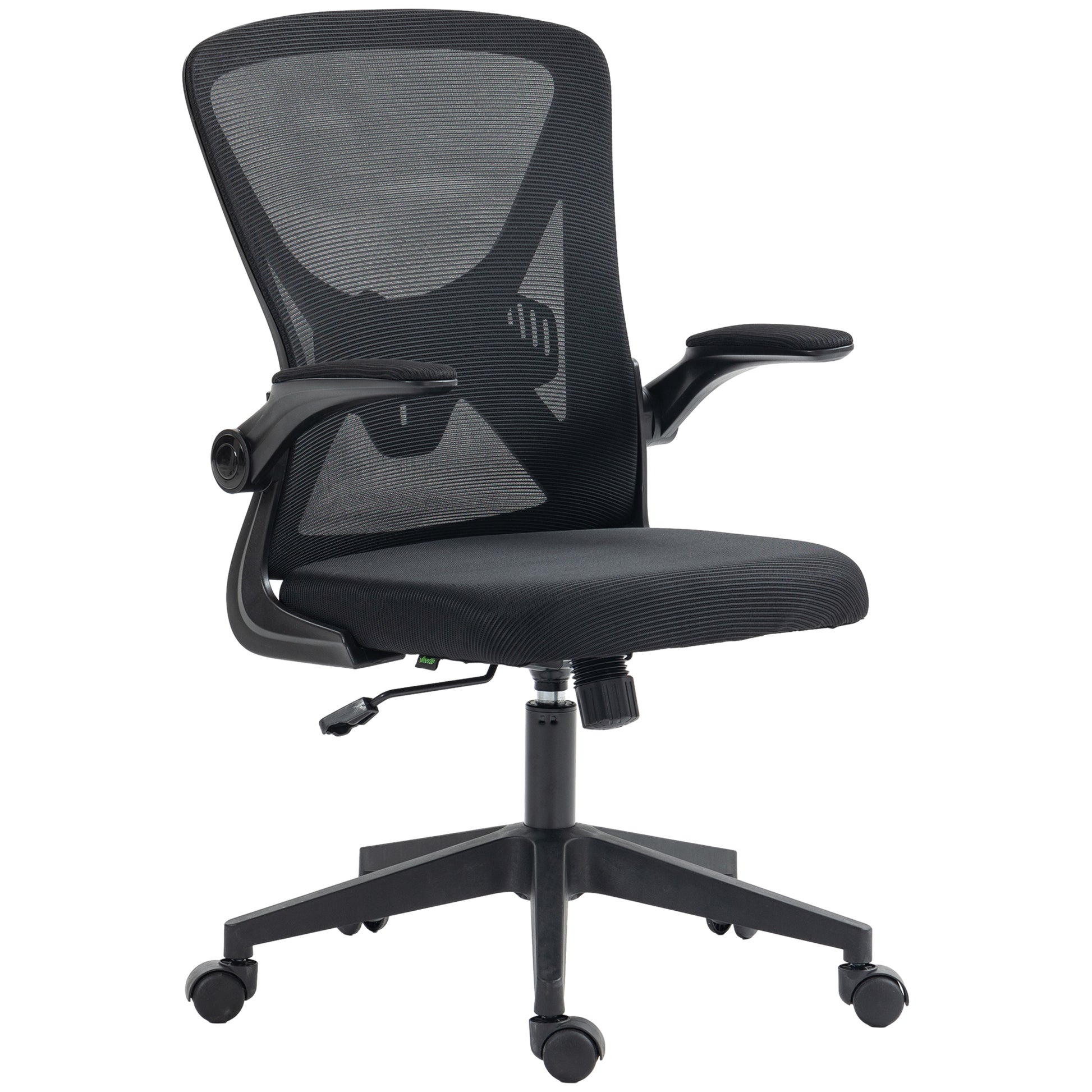 Photo of Vinsetto Mesh Back Office Chair, with Flip-Up Arms - Black in Black colour on a white background