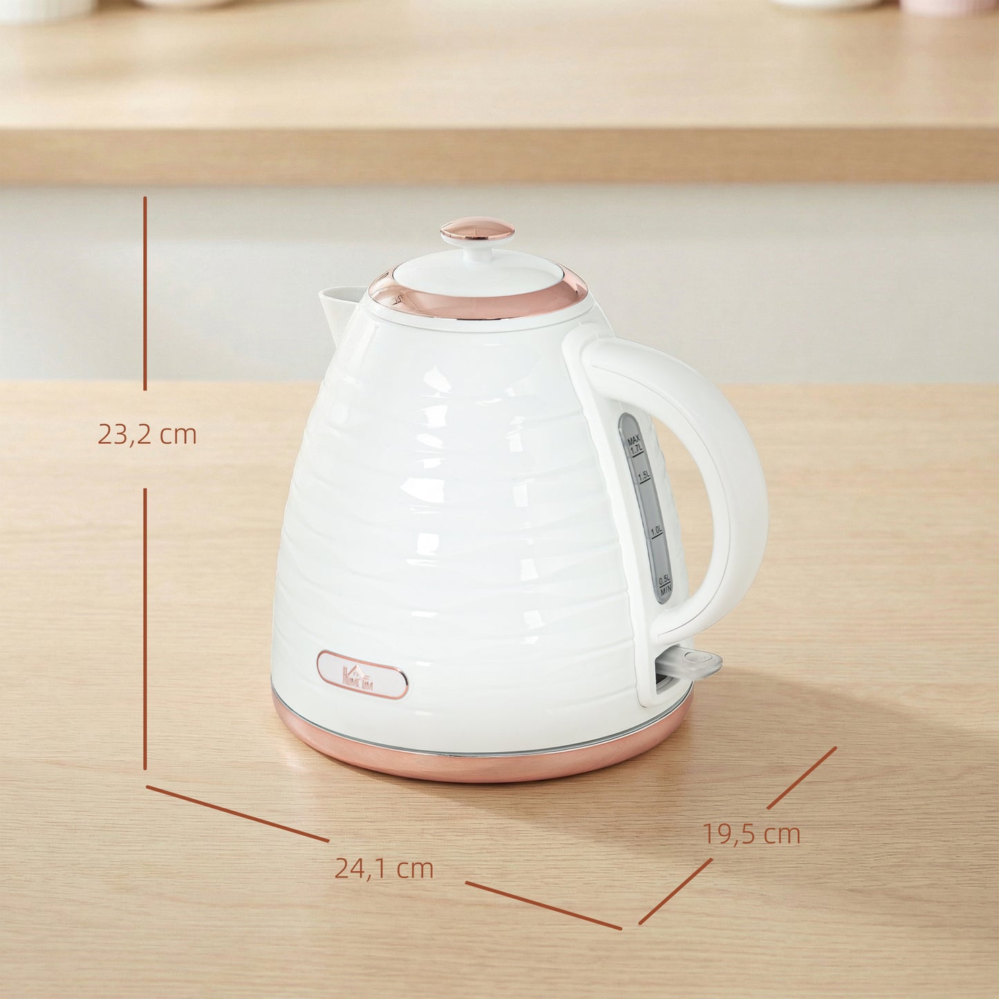 HOMCOM 3kW Rapid Boil Honeycomb Kettle - Cream