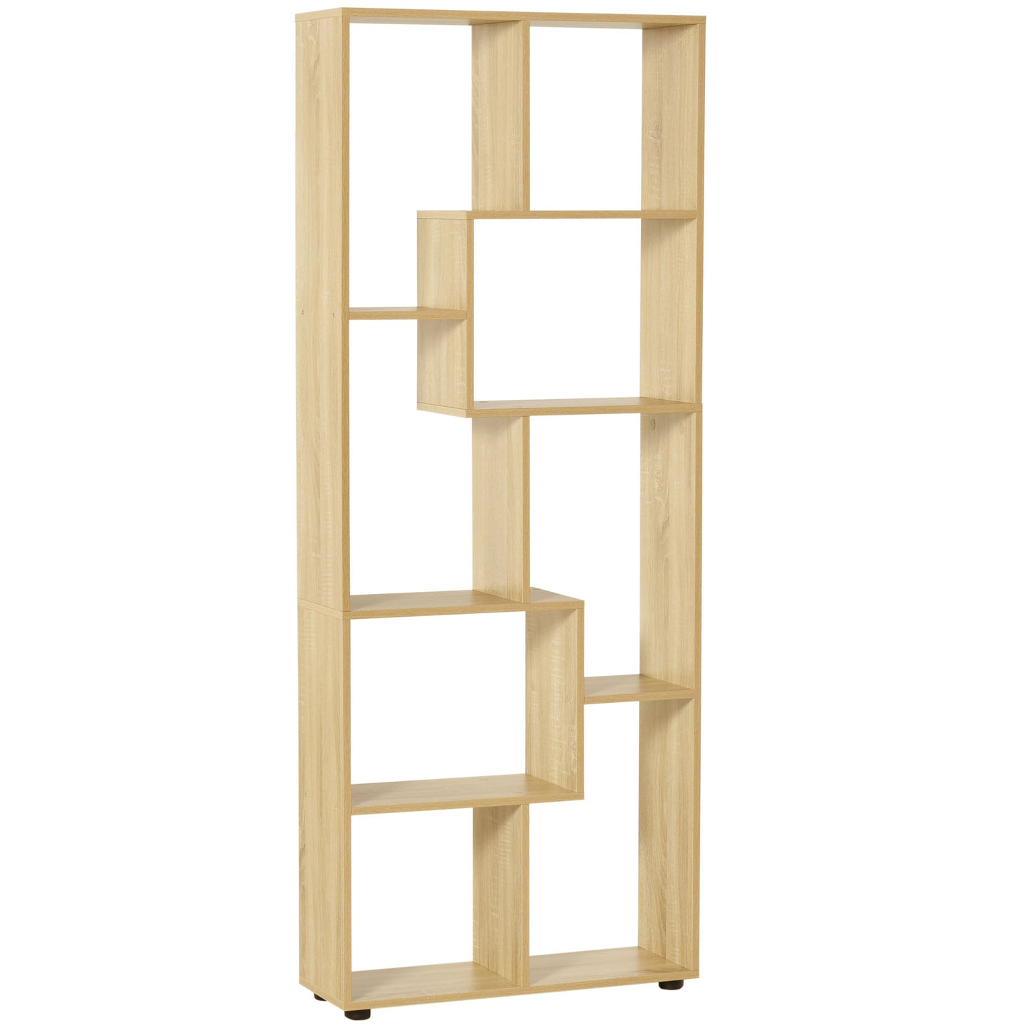 Photo of HOMCOM Bookshelf, Tall Bookcase, Modern Room Divider, 8 Cube Storage Unit, Freestanding Storage Shelf for Living Room, Bedroom, Home Office, 70 x 24 x 178 cm, Natural in Natural colour on a white background