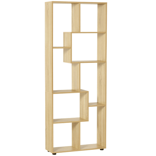 Photo of HOMCOM Bookshelf, Tall Bookcase, Modern Room Divider, 8 Cube Storage Unit, Freestanding Storage Shelf for Living Room, Bedroom, Home Office, 70 x 24 x 178 cm, Natural in Natural colour on a white background