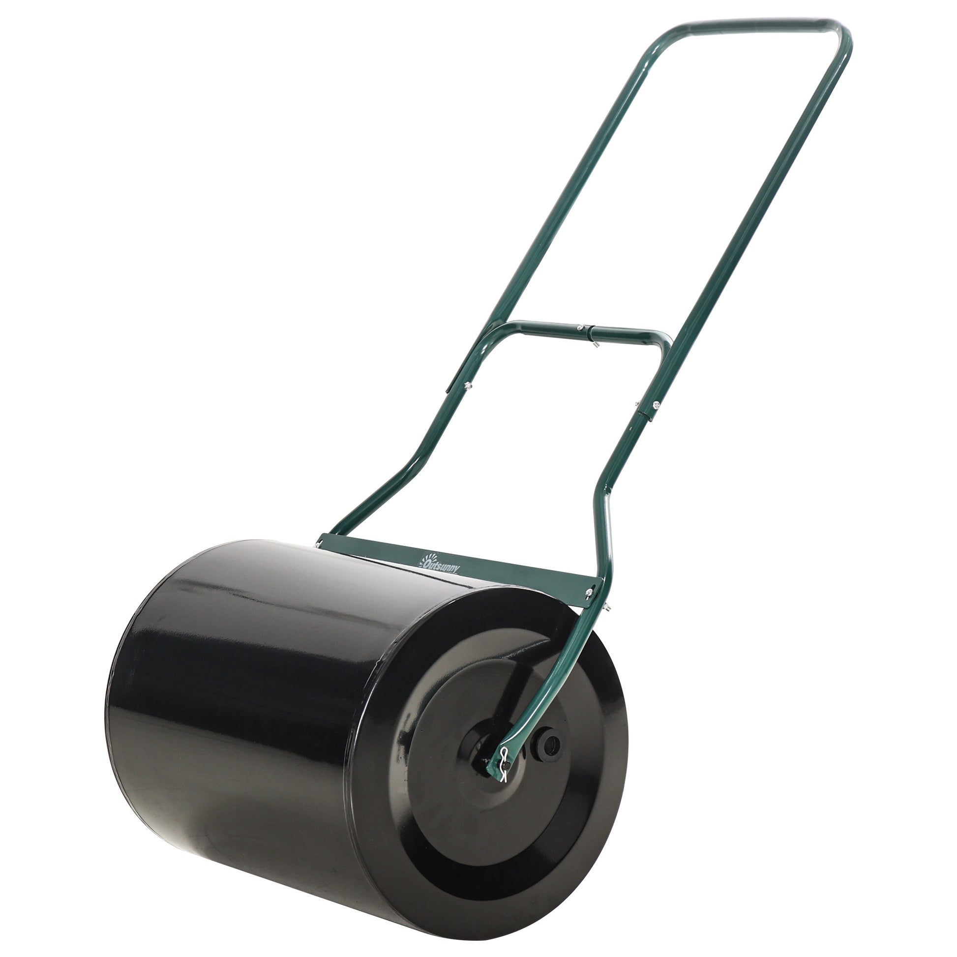 Photo of Outsunny φ50cm Steel Garden Lawn Roller Push Pull w/ Fillable Cylinder Water Sand Plug Lawn Flatten Seed Sow Rolling Drum w/ Handle in Handle colour on a white background