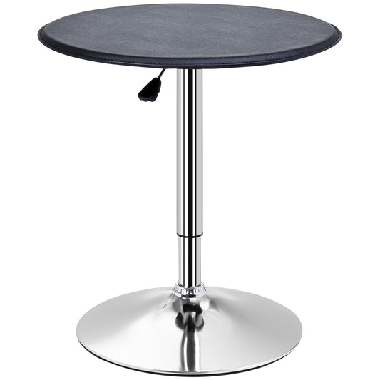 Photo of HOMCOM Round Bar Table, 360 Degree Swivel Counter Pub Table with Adjustable Height, for Kitchen, Cafe, Black in Black colour on a white background