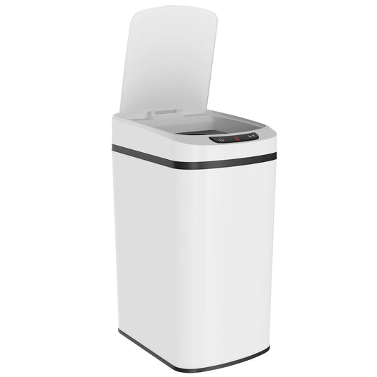 Photo of HOMCOM 12L Sensor Bin, Automatic Touchless Motion Sensor Kitchen Bin with Fingerprint Resistant Stainless Steel, White in White colour on a white background