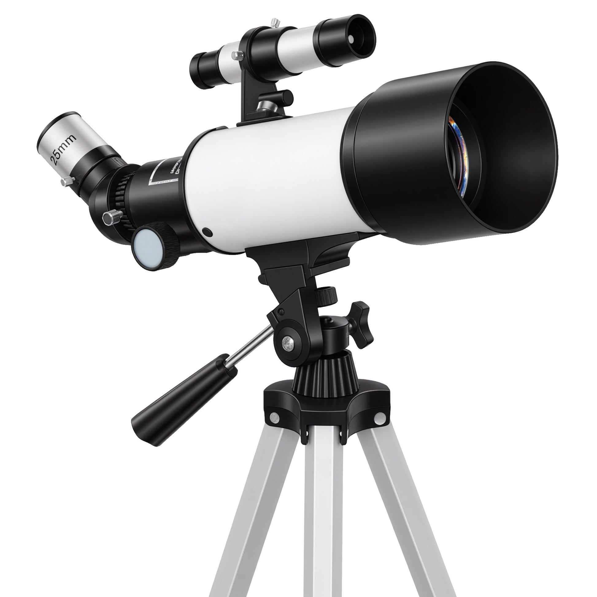 Photo of Outsunny Astronomy Telescope for Adults and Beginners with 70 mm Aperture, Carry Bag, White in White colour on a white background