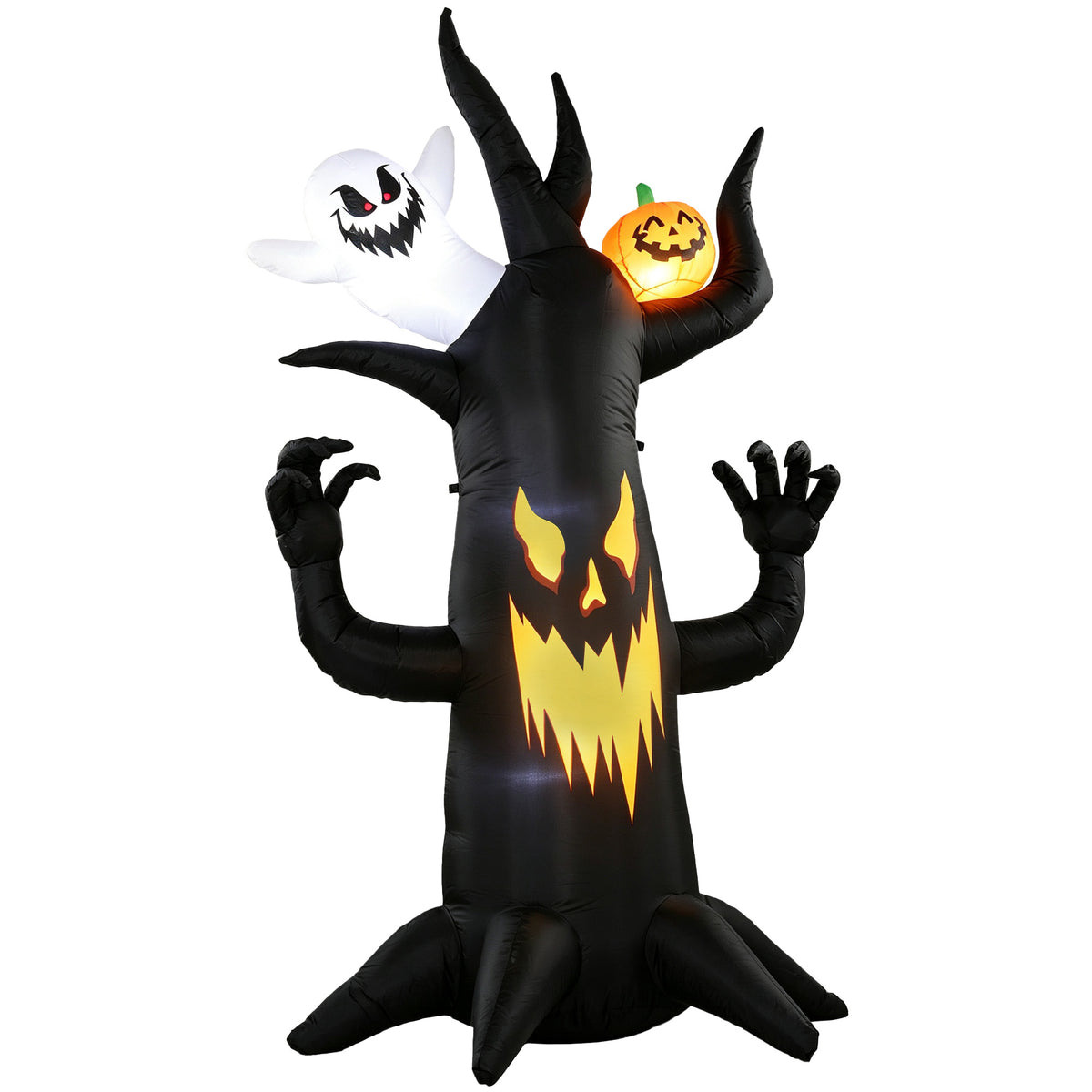 Photo of Outsunny 8 FT Halloween Inflatable Spooky Tree, Blow Up Decoration with Ghost and Pumpkin for Garden Indoor Outdoor Decor in Decor colour on a white background