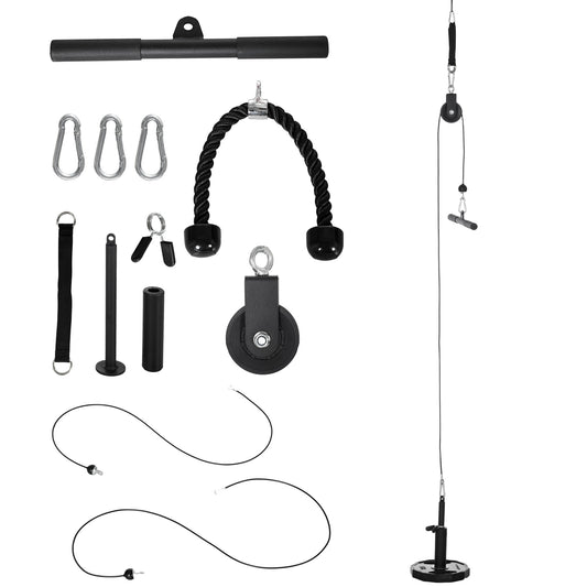 Photo of SPORTNOW Cable Machine Pulley System, Lats Pull Down System, with DIY Loading Weight Pin in Pin colour on a white background
