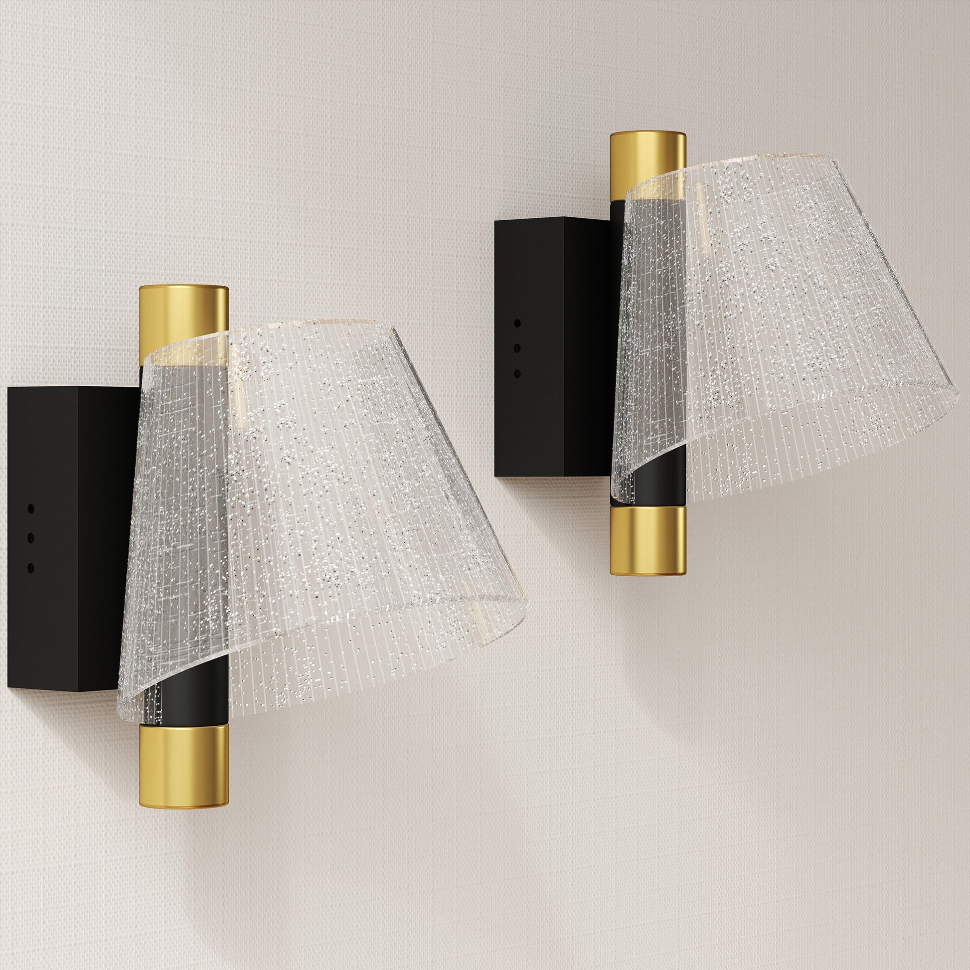 Photo of HOMCOM Led Wall Lamp 2 Pack, 5W Modern Indoor Starry Wall Light, Colour Temperature Adjustable 3000K/4000K/6500K, for Bedroom, Living Room, Hallway, Stairs, Black in Black colour on a white background